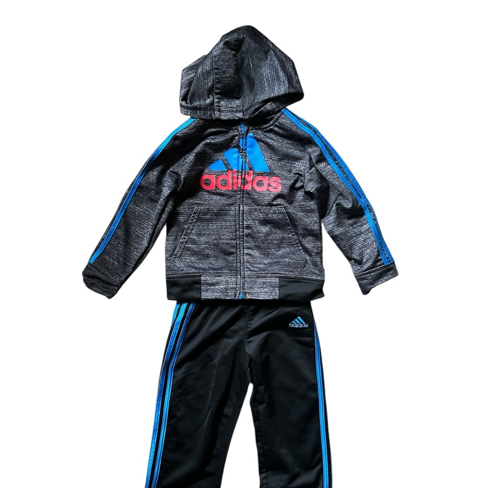 Adidas Black and Blue Kids' Tracksuit 24 Months